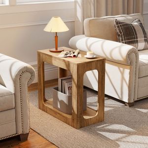 Consolle da soggiorno a 2 livelli con ripiano portaoggetti per piccoli spazi - Product Image 3