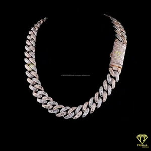 Top Selling Sterling <b>Silver</b> with Moissanite <b>Chain</b> Sparkling Diamond Alternative for Everyday Wear Available at Best Price - Product Image 1