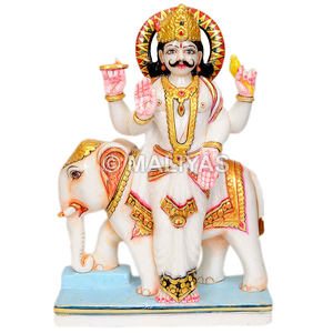 หินอ่อน Brihaspati Navagraha Murti | หินอ่อนทำด้วยมือ brihaspati Dev Idol-maliyas - Product Image 1