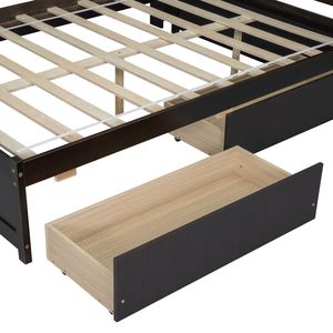 Letto a L a grandezza naturale Espresso con libreria, prese di corrente e porte USB, due cassetti - Product Image 3