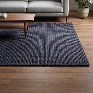 Tapis en laine grise anthracite de qualité supérieure, tissé à la main texturé à poils moyens, tapis moderne pour salon, chambre et décoration intérieure - Product Image 3