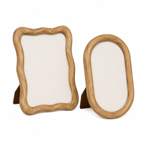 Modern Scalloped Wooden <b>Picture</b> <b>Frame</b> Eco-Friendly Natural Solid <b>Wood</b> Irregular Squiggle Desktop Photo <b>Frame</b> for Living Room - Product Image 1