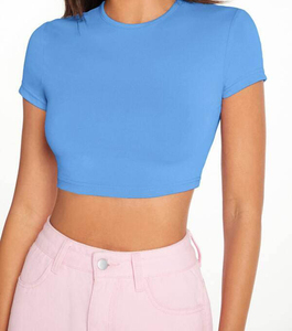 Top Corto de Algodón con Logotipo Personalizado para Mujer, Mangas Cortas, Transpirable, para Gimnasio, Deporte, Estilo Casual, HECHO POR HAIDIIII SPORTS - Product Image 6