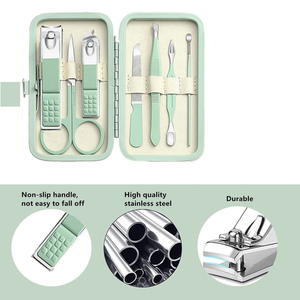 Kit professionnel de manucure et pédicure 9-en-1 en acier inoxydable - Product Image 5