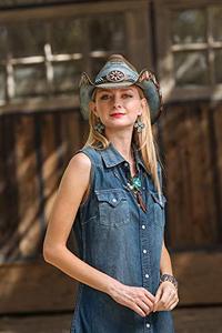 <b>Western</b> Headwear Manufacturer Women's Fashion Cowboy <b>Hat</b> Wide Brim <b>Western</b> <b>Hat</b> Private Label Factory Premium Leather Cowboy <b>Hat</b> - Product Image 2