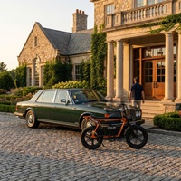 Vélo électrique à roulement fluide avec amortisseurs avancés, vélo électrique à pneus larges orange pour les trajets alternatifs sur les terrains de golf