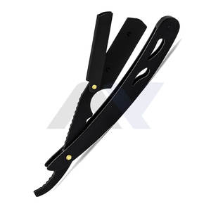 Rasoirs à barbe Swing Lock pour hommes, rasoirs à lame fixe pour le visage, manche en métal, haute qualité, rasoirs manuels classiques à lame droite pour la barbe - Product Image 2