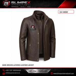 Veste d'hiver pour homme en cuir véritable, imperméable, coupe-vent, respirante, unie, avec fermeture éclair, personnalisable, OEM, best-seller - Product Image 1