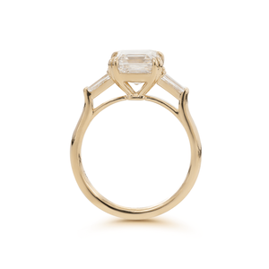 Wholesale 3.5ct Asscher Cut Lab Grown Diamond IGI Certified 14K Gold Engagement Ring with Tapered Baguette Side <b>Stones</b> for Women - Product Image 5