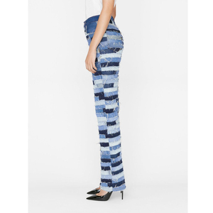 Pantalon de jogging en jean bleu pour femme, taille élastique, coupe ample, style décontracté, vente chaude, prix abordable, vente en gros - Product Image 1