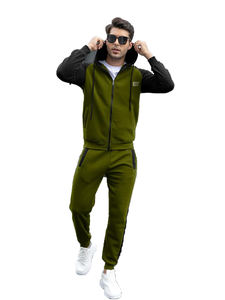 Ensemble de survêtement unisexe QST imprimé et respirant 2 pièces avec sweat à capuche zippé, tenue de sport décontractée avec poches, personnalisable OEM - Product Image 4