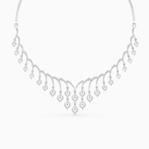 Collar Royal Rhythm con diamante cultivado en laboratorio de 4.36 quilates en oro amarillo, blanco y rosa de 9 quilates - Product Image 2