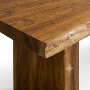 Juego de Comedor ARTERRA Premium Moderno con Mesa de Teca con Borde Natural y Sillas de Teca con Respaldo Curvo, Acabado en Teca Natural, para Restaurante - Product Image 4