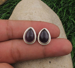 Boucles d'oreilles pendantes en améthyste naturelle, argent sterling 925, forme goutte d'eau, bijoux de luxe, pierre de naissance de février, vente en gros - Product Image 3