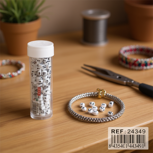 Perles de lettres Ilan Abalorio 7 mm pour la création de bijoux - Product Image 2