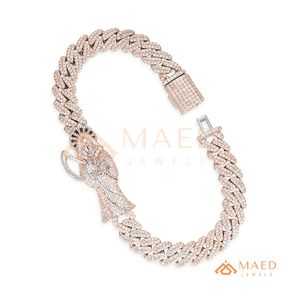 Rose Gold Jesus Cuban Link Bracelet Iced Out Faith Chain Bracelet Luxury Fashion Jewelry for Women and <b>Men</b> - Product Image 5