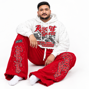 Ensemble sweat à capuche et jogging personnalisé en molleton français avec imprimé graphique et strass, tenue de sport streetwear, design entièrement personnalisé, unisexe - Product Image 3