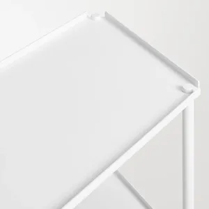Minimalist White Metal Storage Rack Three-Layer <b>Standing</b> Type for Living Room Sundries Organization Lightweight Design - Product Image 4