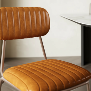 Chaise de salle à manger contemporaine en similicuir avec siège rembourré et structure métallique pour restaurants, hôtels et cafés - Product Image 6