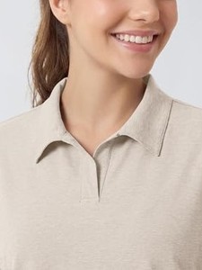 Camiseta Polo Premium 2026 para Mujer, Manga Corta, Color Sólido, Tejido de Punto Informal, Estilo Liso Teñido, Largo Regular - Product Image 5