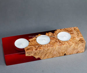 Gran oferta de portavelas hecho a mano de resina epoxi sostenible de lujo o soporte de luz de té para Diwali decoración navideña para el hogar hecho en La India - Product Image 1