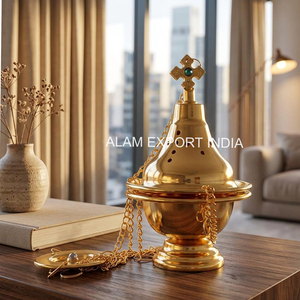 Latest Design Hanging Pure Brass Incense <b>Burner</b> Real Polished Round Hanging Essential <b>Oil</b> Religious Home Incense <b>Burner</b> Decorate - Product Image 2