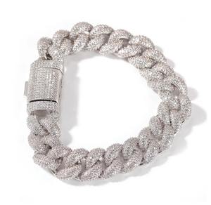 กำไลข้อมือเพชรคิวบา S925 เพชรเลี้ยงในห้องปฏิบัติการ ทรงกลมเจียระไนแบบเหลี่ยม ชุบทอง หรูหรา สำหรับทุกเพศ ใส่ได้ทุกวัน - Product Image 4