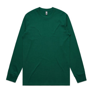 Chemise à manches longues de première qualité, coupe ample, en coton peigné, avec double couture, style basique et élégant - Product Image 1