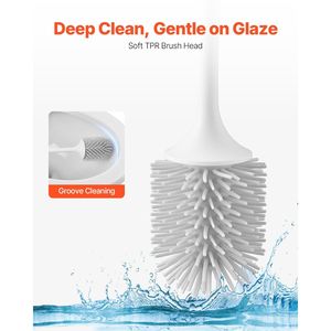Set di scopino e supporto per pulizia profonda con manico in PP per uso bagno - Product Image 2