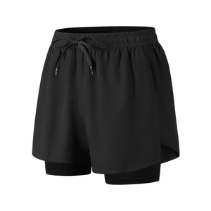 Short de bain noir uni pour homme, séchage rapide, avec cordon de serrage et doublure - Product Image 3
