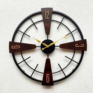 Antique Gold Roman Numeral Metal Wall <b>Clock</b> <b>Vintage</b> Style Large Decorative Home Wall Decor - Product Image 4