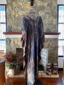 ชุดเดรสคาฟทันผ้าเรยอนย้อมสีแบบชิโบริสไตล์ญี่ปุ่น  ไซส์พลัส  ทรงโบฮีเมียน  ใส่สบาย เหมาะสำหรับใส่ไปเที่ยวพักผ่อน  สำหรับผู้หญิง - Product Image 2