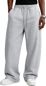 Unisex Sports Panel Contrast Gothic Knitted Eco-Friendly <b>Waterproof</b> Wide Leg Nylon/Cotton Loose Straight Pants <b>Trousers</b> - Product Image 3