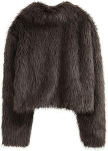 Veste d'hiver pour femme, manteau court en fourrure, fermeture éclair, capuche, fausse fourrure, imitation renard, manches longues, veste pour femme - Product Image 4