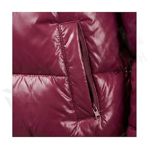 Hooded Quilted Waterproof <b>Bubble</b> Jacket Black Full Sleeve Winter Windproof Cotton Shell Knitted Fabric Polyester Filling Stand - Product Image 5