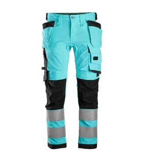 High Visibility Yellow <b>Work</b> <b>Pants</b> With Reflective Stripes And Multiple Pockets For Safety Wear - Product Image 2
