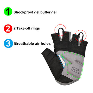 Breathable Lightweight Leather Half <b>Finger</b> Cycling Gloves Non-Slip Adjustable Wrist <b>Strap</b> Customized Options New Arrival Sports - Product Image 5