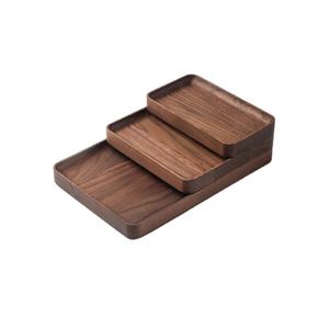 Superior Best Quality Modern Luxury Handpainted Mango Wood <b>Serving</b> Platter Walnut Tray <b>Set</b> 3 Pcs Brown Color Kitchen Home - Product Image 1