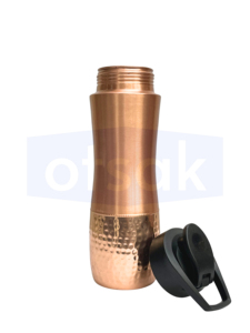 Bouteille d'eau en cuivre OTSAK Premium Plain Sipper avec couvercle, bouteille d'eau portable pour le bureau, l'extérieur, la maison, le camping, les voyages, 34 oz, 26 oz, 750 ml - Product Image 4