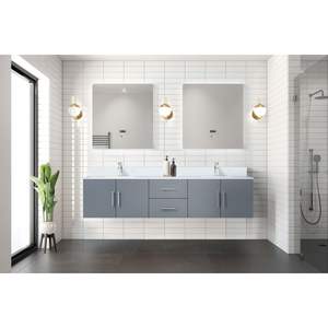 Grey scuro 80 dentro. W X 22 In. D doppio bagno vanità con marmo coltivato Top bagno vanità - Product Image 3