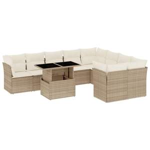 Grande divano da giardino modulare Beige PE Rattan comodi mobili modulari da esterno - Product Image 2