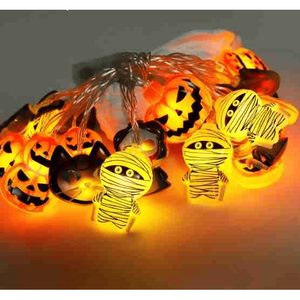 ไฟประดับ LED รูปฟักทองและผี 2 แบบ ใช้แบตเตอรี่ ของตกแต่งพรีเมียมสำหรับวันฮาโลวีน D - Product Image 2
