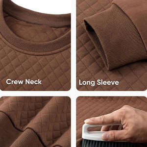 Sudadera Personalizada para Hombre, Forro Texturizado, Térmica, de Algodón Grueso, Cuello Redondo, para Invierno, Estilo Urbano, Color Sólido, OEM - Product Image 6