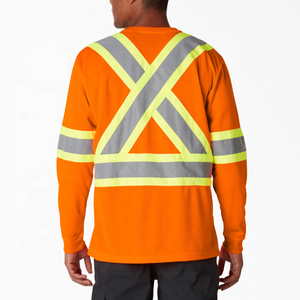 T-shirts de sécurité réfléchissants personnalisés pour le travail de construction, vêtements décontractés avec bandes réfléchissantes - Product Image 6