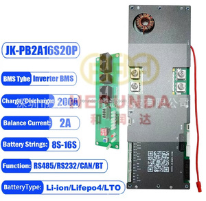 JK 병렬 JiKong 7-16S 100A 150A 200A 에너지 저장 배터리 1A 2A 액티브 스마트 BMS JK-PB2A16S20P 인버터 용 LCD 화면 포함 - Product Image 4