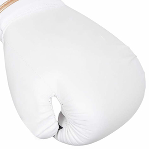 Guantes de Boxeo de Cuero Blanco Personalizados de 12oz con Cierre de Velcro, Diseño Transpirable, Unisex para Adultos, Diseño de Logotipo Personalizado - Product Image 6