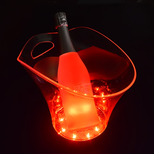 دلو ثلج كهربائي قابل لإعادة الشحن بسعة 5.5 لتر مصنوع من البلاستيك الشفاف بتصميم بسيط للحفلات - Product Image 1