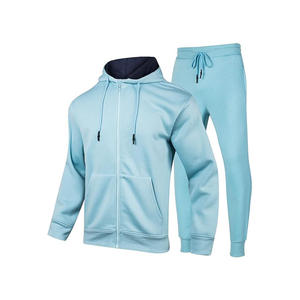 Survêtement de football pour hommes, en molleton technique uni avec fermeture éclair et logo, pour le jogging, avec sweat à capuche - Product Image 1