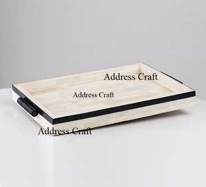 Wholesale Price Wood Resin Serving <b>Tray</b> Large Size Rectangular <b>Breakfast</b> <b>Tray</b> Homeware Table Decor Wood Resin Inlay Tea <b>Trays</b> - Product Image 5