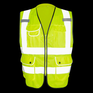 Gilet décontracté pour homme en polyester haute visibilité, durable, respirant et imperméable avec bandes réfléchissantes pour un confort tout au long de la journée sur le travail (OEM) - Product Image 2